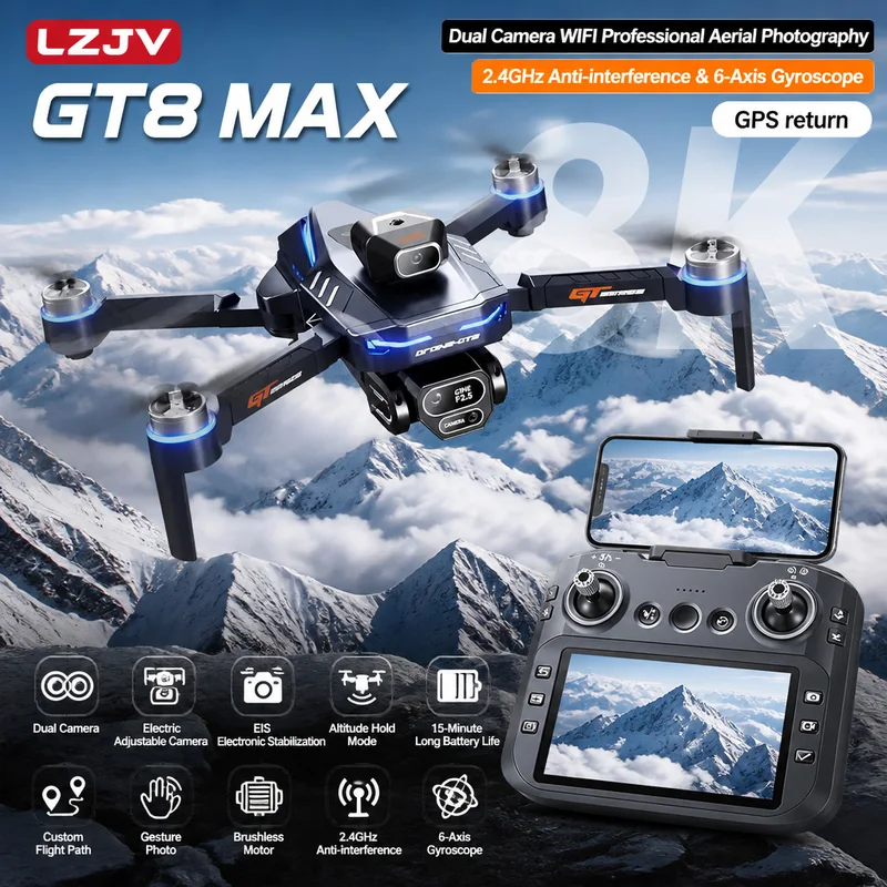 GT8 Max Foldable Drone 8K HD P - огляд і ціна Drone Video Production
